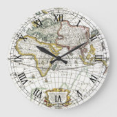 Antiek Oude Wereldkaart van Hendrik Hondius, 1630 Grote Klok (Voorkant)