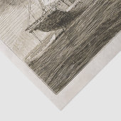 Antiek oude zeilboot Beige Tissuepapier (Detail)