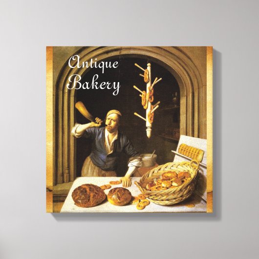 ANTIEK OVEN BAKER, BAKERY BREAD SHOP CANVAS AFDRUK (Voorkant)