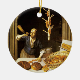 ANTIEK OVEN BAKER, BAKERY BREAD SHOP KERAMISCH ORNAMENT