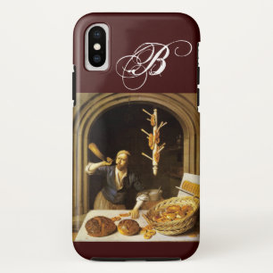 ANTIEK OVEN BAKER, BAKERY BREAD SHOP MONOGRAM iPhone XS HOESJE