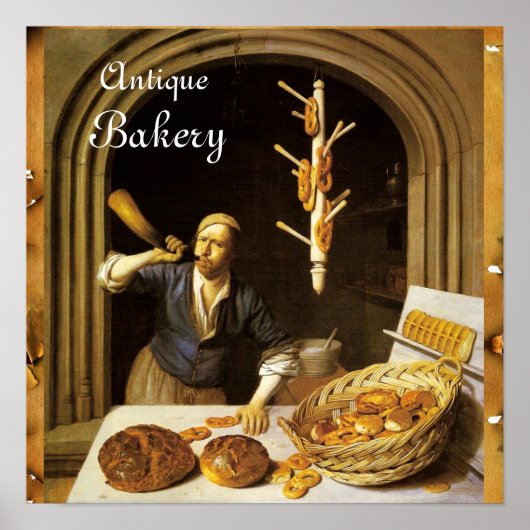 ANTIEK OVEN BAKER, BAKERY BREAD SHOP POSTER (Voorkant)