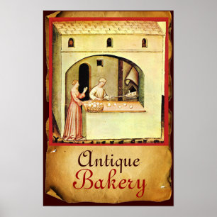 ANTIEK OVEN BAKER, BAKERY BREAD SHOP POSTER