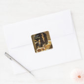 ANTIEK OVEN BAKER, BAKERY BREAD SHOP VIERKANTE STICKER (Envelop)