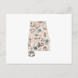 Antiek overzicht van de  Afbeeldingen van Alabama Briefkaart