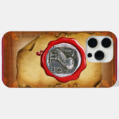 ANTIEK OWL SILVER RED WAX SEAL parchment Case-Mate iPhone Case (Achterkant (horizontaal))