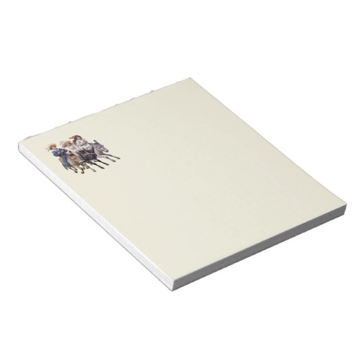 Antiek paard pony kinderen kunst notitieblok (Schuin)