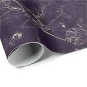 Antiek Paars Abstract Elegant Decoupage Cadeaupapier (Rol Hoek)