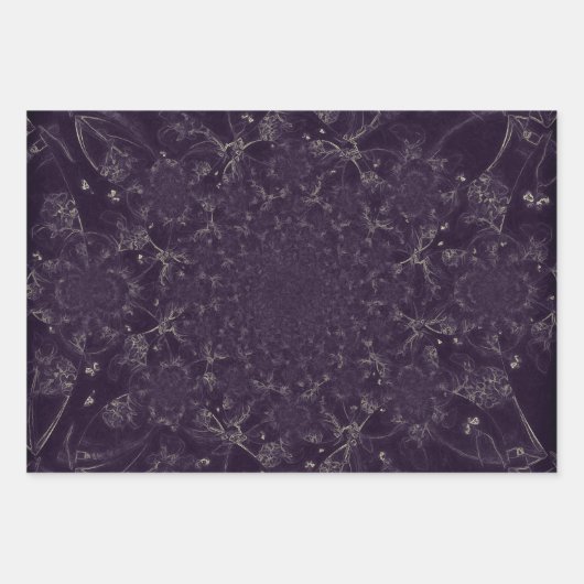 Antiek Paars Abstract Elegant Decoupage Inpakpapier Vel (Voorkant)