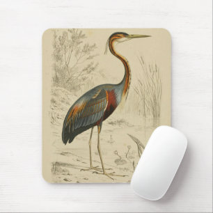 Antiek Paars Heron Travies Edouard Print Muismat