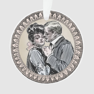 Antiek paarse Romance bruiloft  liefde Ornament