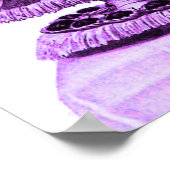 ANTIEK PAARSE STRIJDWAAGEN VAN ZWANEN EN CUPCAKES POSTER (Hoek)