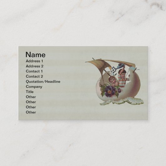 Antiek Paas Kaart Zeileieren Kinderen Visitekaartje (Voorkant)