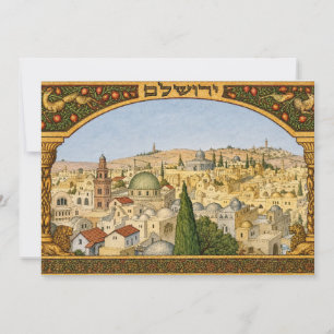 Antiek panorama van Jeruzalem Kaart