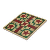 Antiek Parcheesi Game Board van Ethan Harper Tegeltje (Zijkant)