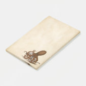 Antiek Parchment Chemistry Octopus Steampunk Post-it® Notes (Schuin)