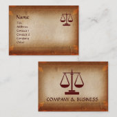 ANTIEK PARCHMENT / JURIDISCH KANTOOR, AANHANGWEZIG VISITEKAARTJE (Voorkant / Achterkant)