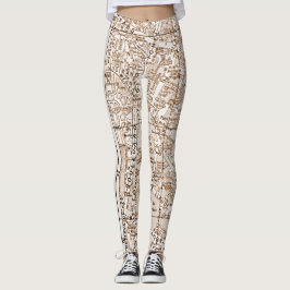 Antiek Paris Street Map Leggings