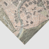  Antiek Paris Street Map Tissuepapier (Detail)