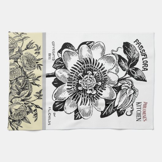 Antiek Passie-ventilator - Uw keuze voor tekst Theedoek (Horizontaal)