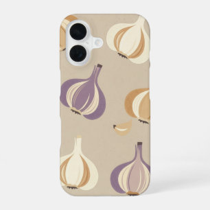 Antiek patroon van hele knoflook iPhone 16 hoesje