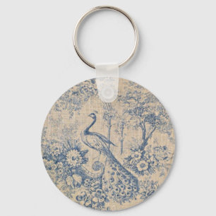 Antiek Peacock Toile Sleutelhanger