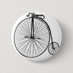 Antiek Penny Farthing Bicycle Ronde Button 5,7 Cm
