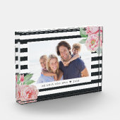 Antiek Peony Charcoal Stripe Fotoblokken (Links)