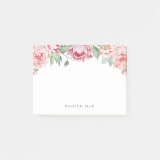 Antiek Peony Floral Post-it® Notes (Voorkant)