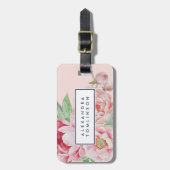 Antiek Peony Gepersonaliseerd Bagagelabel (Voorkant verticaal)