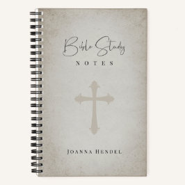 Antiek perkament look gepersonaliseerde bijbelstud notitieboek