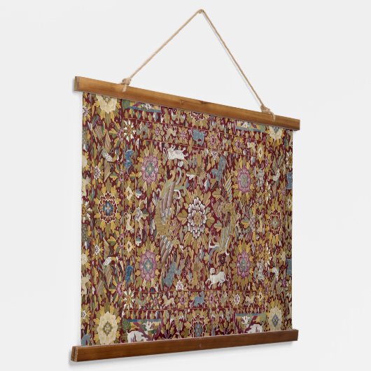 Antiek Peruaanse druk Hangend Wandkleed (Gebogen)