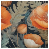 Antiek perzik klaprozen stof (Swatch)