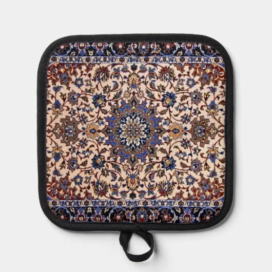 Antiek Perzisch Patroon, blauw oostertapijt Pannenlap (Voorkant)