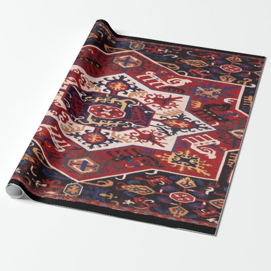 Antiek Perzisch Patroon Cadeaupapier (Uitgerold)