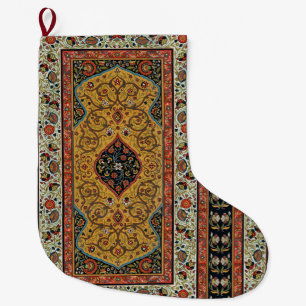 Antiek Perzisch rijk tapijt Elegant vloerkleed tap Grote Kerstsok