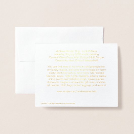 'Antiek Perzisch Rug-Kijk' patroon CGWOMF! Folie Kaarten (Met envelop)