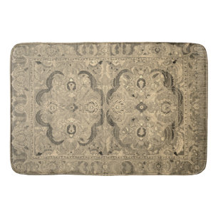 Antiek Perzisch tapijt bruin beige baardmat Badmat