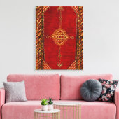 Antiek Perzisch tapijt - vetgedrukt patroon Canvas Afdruk (Insitu (Woonkamer))