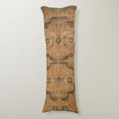 Antiek Perzisch tapijtbruin Sinaasappel Lichaamskussen (Voorkant Verticaal)