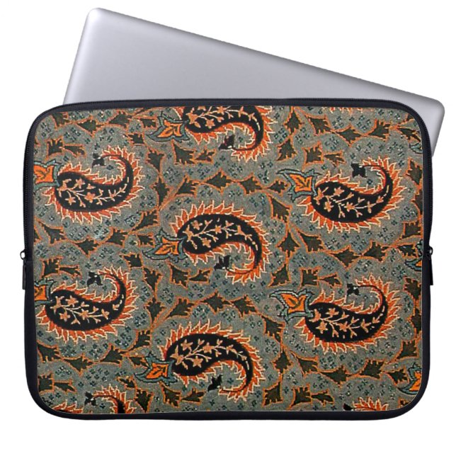 Antiek Perzisch Turks paisleypatroon Laptop Sleeve (Voorkant)