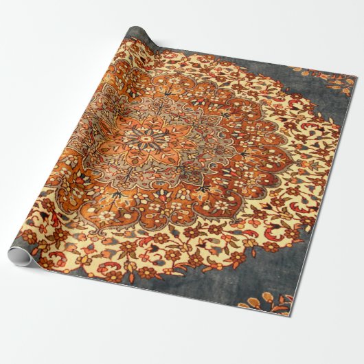 Antiek Perzische Patroonblik Cadeaupapier (Uitgerold)