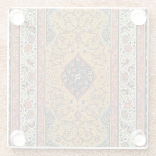 Antiek Perzische tapijt elegant ontwerp Glazen Onderzetter (Achterkant)