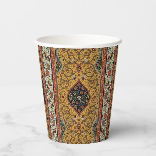 Antiek Perzische tapijt elegant ontwerp Papieren Bekers (Achterkant)