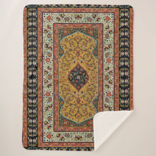 Antiek Perzische tapijt elegant ontwerp Sherpa Deken