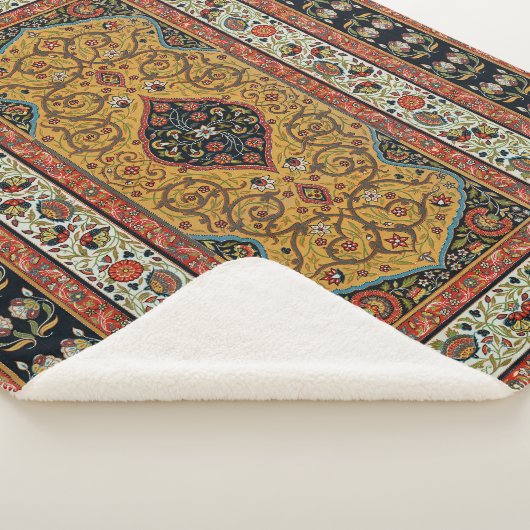 Antiek Perzische tapijt elegant ontwerp Sherpa Deken (3/4)
