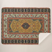 Antiek Perzische tapijt elegant ontwerp Sherpa Deken (Voorkant (horizontaal))