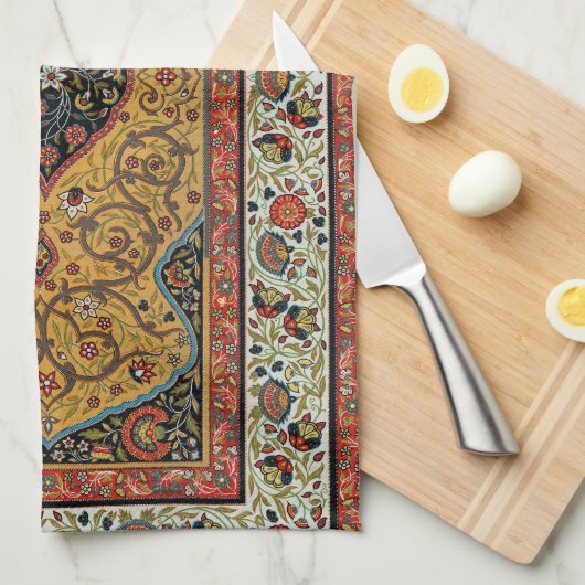 Antiek Perzische tapijt elegant ontwerp Theedoek (Quarter Fold)