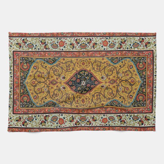 Antiek Perzische tapijt elegant ontwerp Theedoek (Horizontaal)