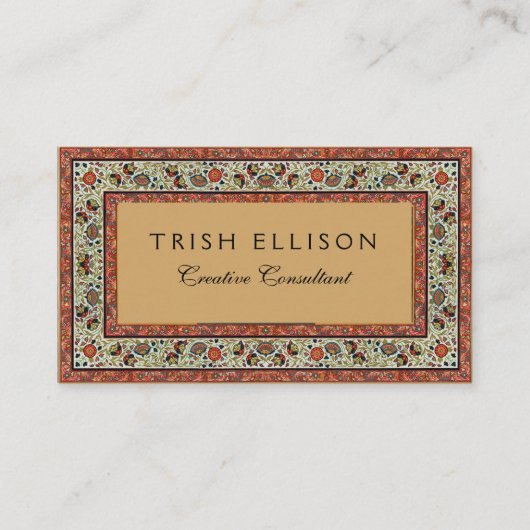 Antiek Perzische tapijt elegant ontwerp Visitekaartje (Voorkant)